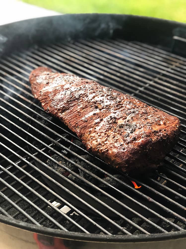 Reverse searing tri-tip on a grill is provides a tasty smokey flavour that is hard to resist.