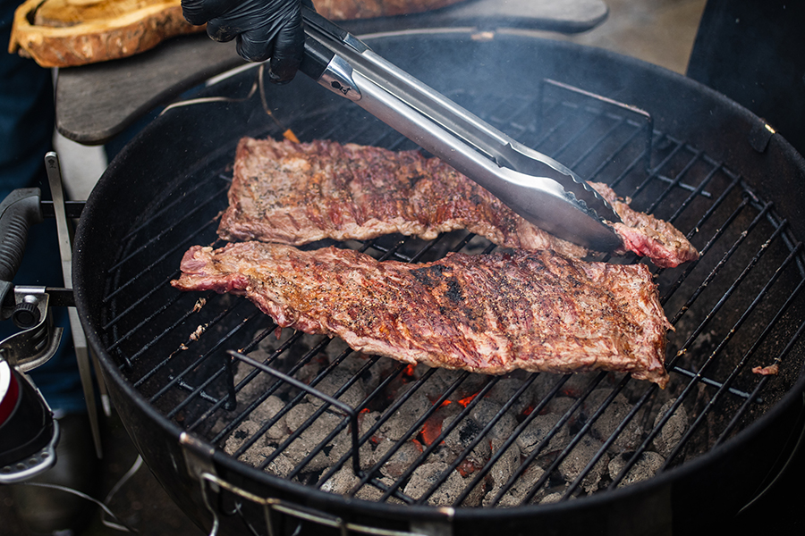 Cooking with a charcoal BBQ