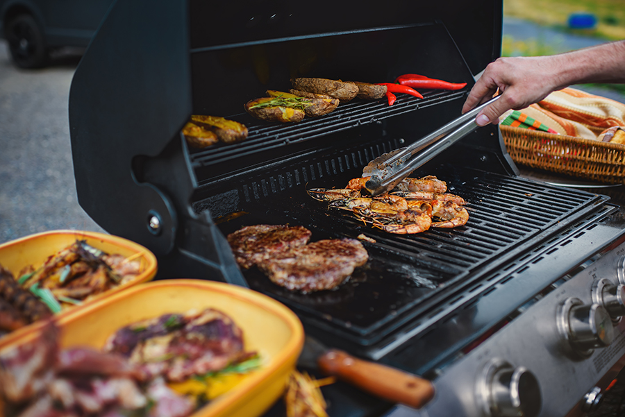 BBQ tiger prawns