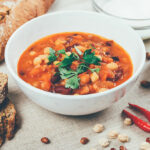 A bowl full of delicious vegetarian chilli with just the right amount of spice is a comforting and hearty meal